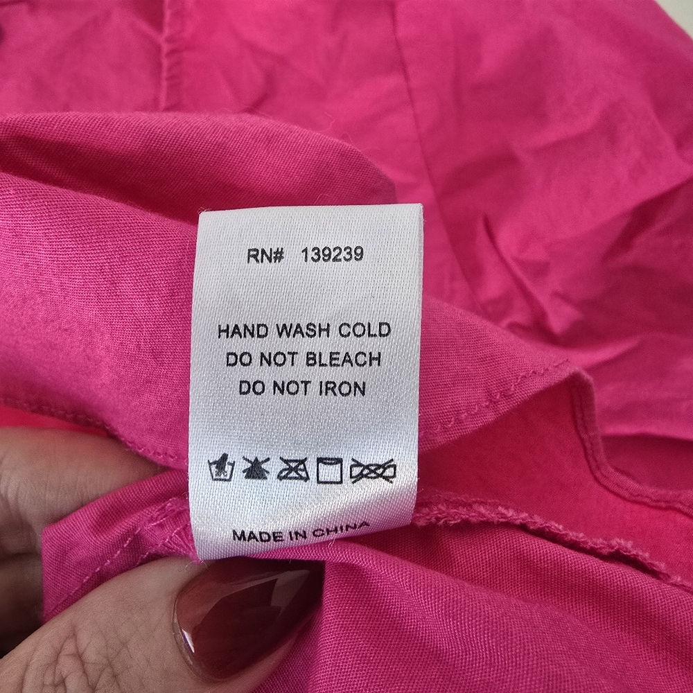 Pomander Place Easton Pink Long Sleeve V Neck Cotton Blouse XL - Picture 12 of 12